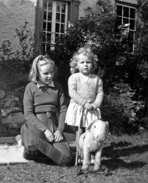 1950: Nicola and her elder sister Anna, Wickham Lodge, Essex