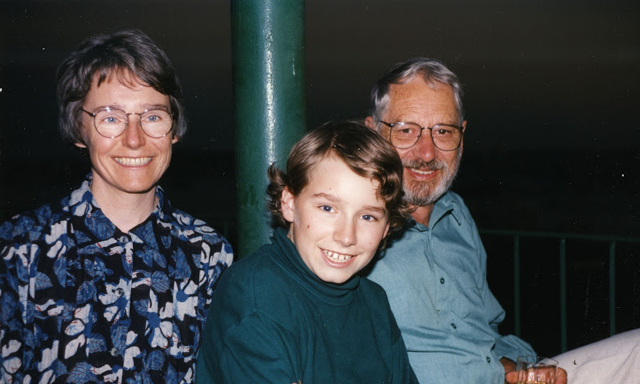 1995: Nicola and her husband David Lumsdaine and their son Peter