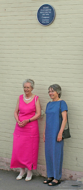 2007: Nicola and Anna unveiling a plaque for Elizabeth Maconchy at Shottesbrook